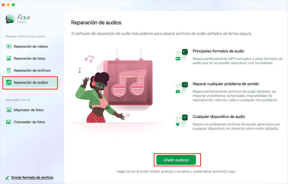 Paso 1. Añade los audios corruptos