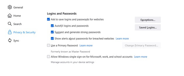 comprobar contraseña guardada