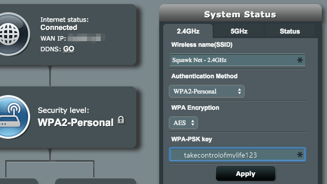 encontrar contraseña WiFi en interface de web de router