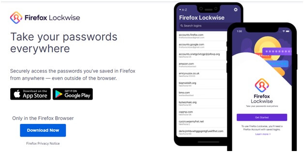 encontrar la cuenta y la contraseña de firefox con lockwise