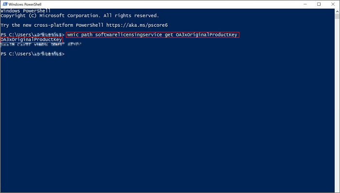 clave de producto en powershell