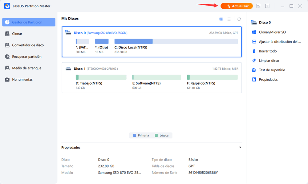 clave de licencia easeus partition master gratis