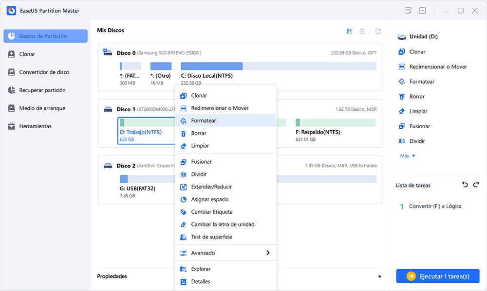 Cómo formatear un USB cambiándole su tipo de sistema de archivos