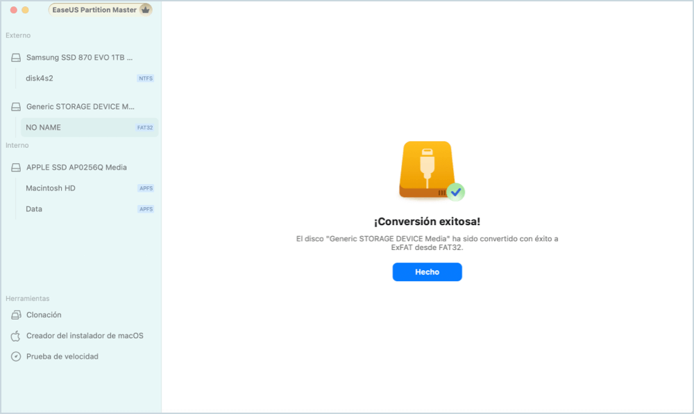 Finalizada la conversión