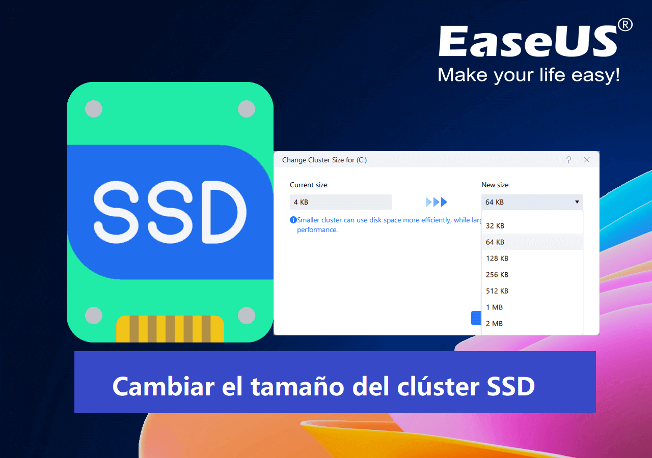 Cambiar el tamaño del clúster SSD