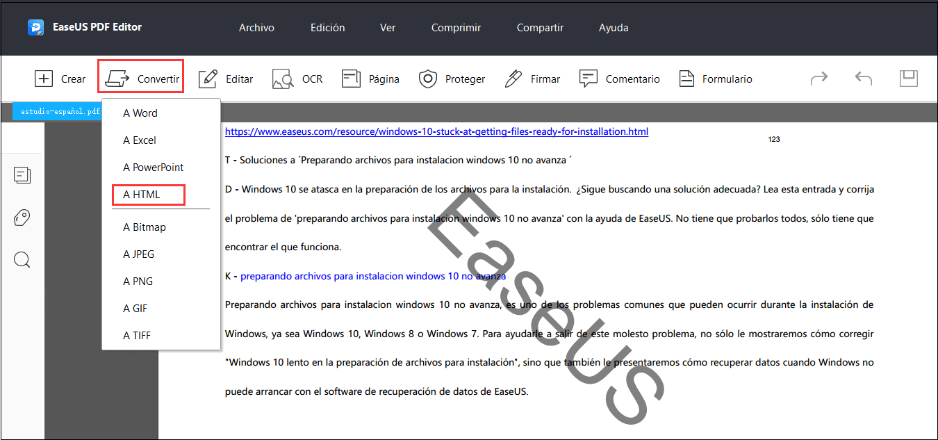 relajarse Naturaleza Conejo Los 5 mejor conversor de PDF a HTML [Windows 10/Mac/Online] - EaseUS