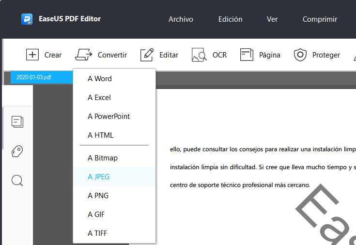 Cómo convertir un PDF a un JPG paso a paso