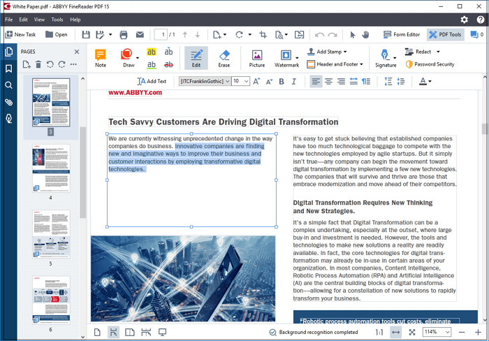 editor pdf con Abby FineReader