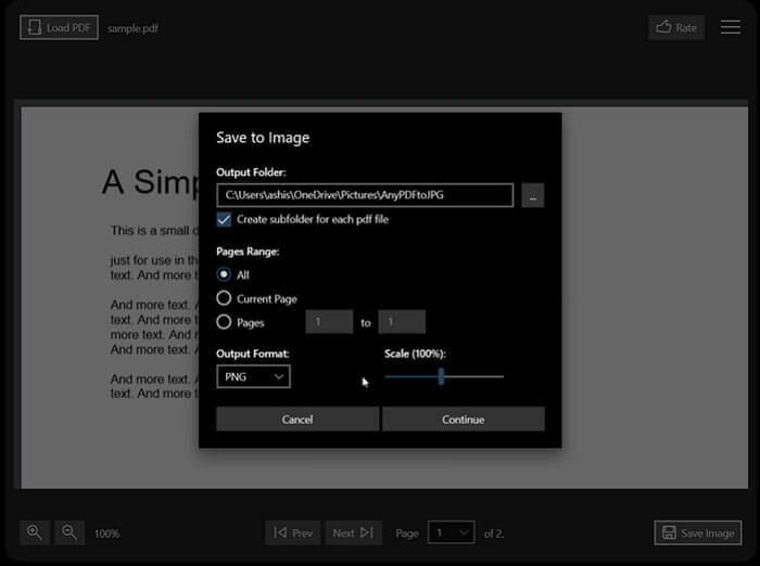 anypdf guardar pdf a imagen
