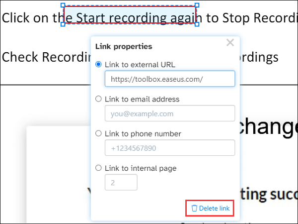eliminar hipervínculo de pdf con sejda