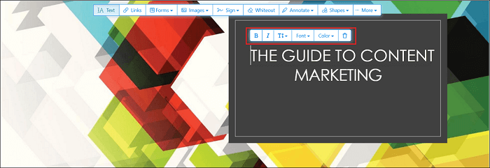 editar un texto en pdf online