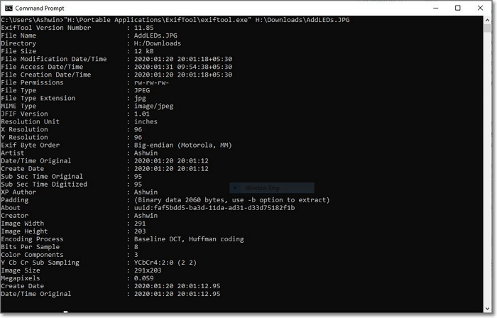 ver metadatos pdf con ExifTool