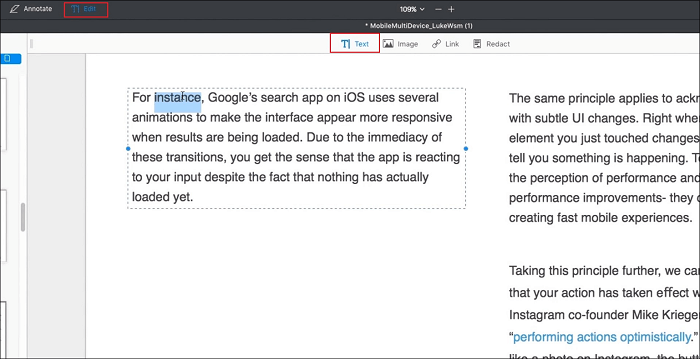 editar un texto en pdf en mac