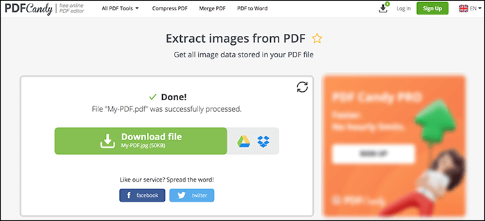 Cómo extraer imagen de PDF en línea: