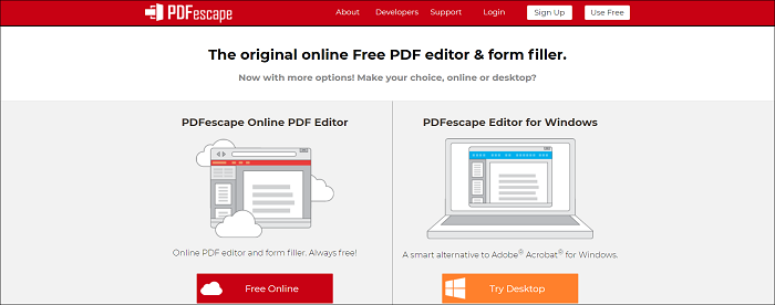 alternativas gratuitas a Adobe Acrobat para editar PDF - PDFescape