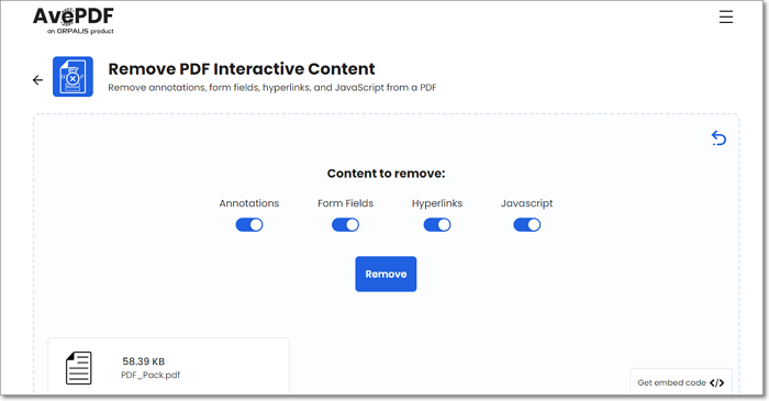 eliminar comentarios de un PDF en linea