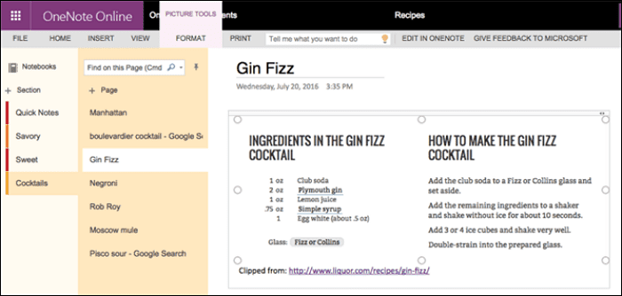 OneNote lector de PDF 