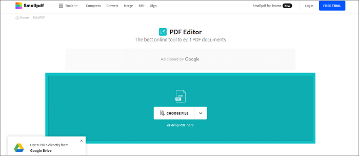 alternativas gratuitas a Adobe Acrobat para editar PDF - Small PDF editor online