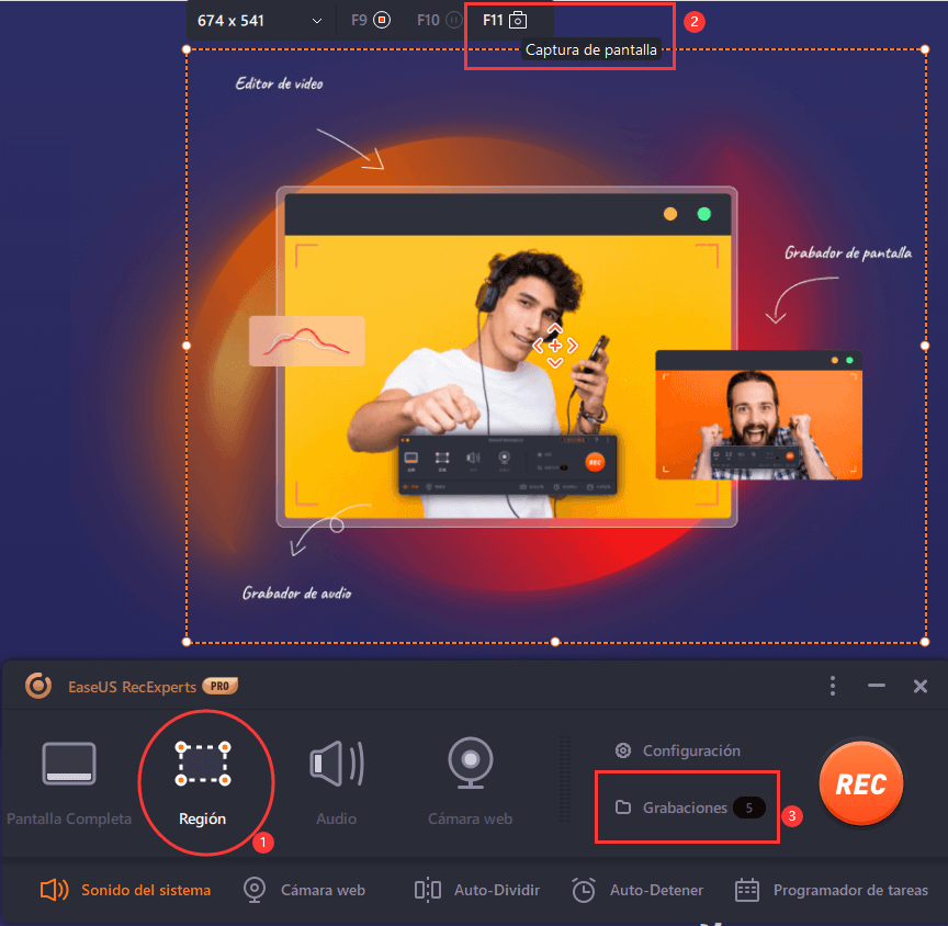 configuraciones de hacer captura de pantalla