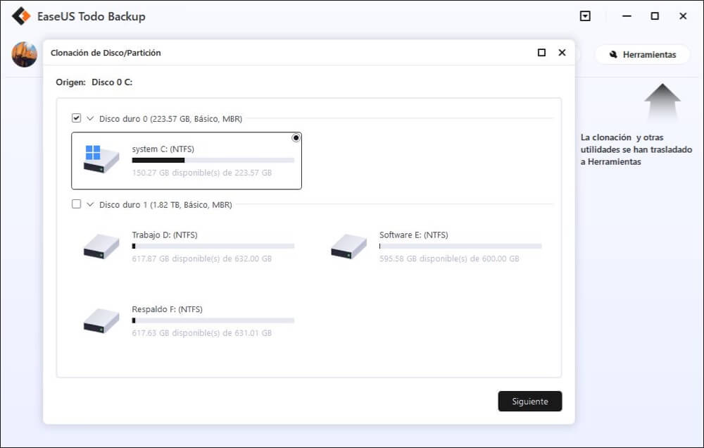 Cómo clonar disco para Windows EaseUS