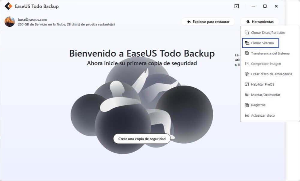 Crear unidad USB de arranque con EaseUS Todo Backup.