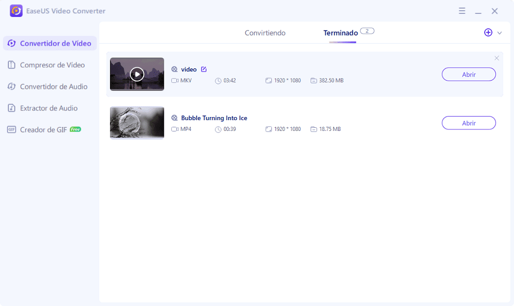 guardar y exportar el video convertido