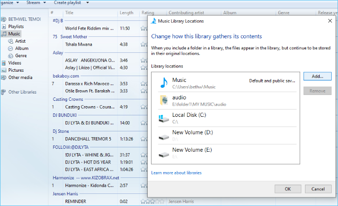 ubicaciones de las bibliotecas de música