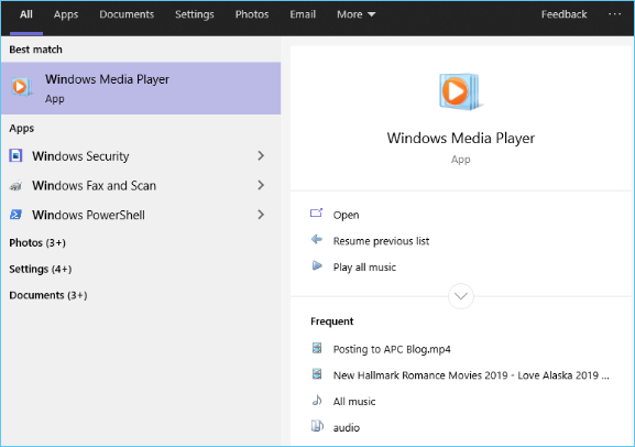 reproductor multimedia de windows