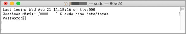 Escribe el comando en el terminal