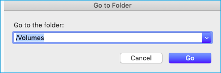 escribiendo /volumen en ir a la carpeta