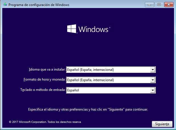 select language and region